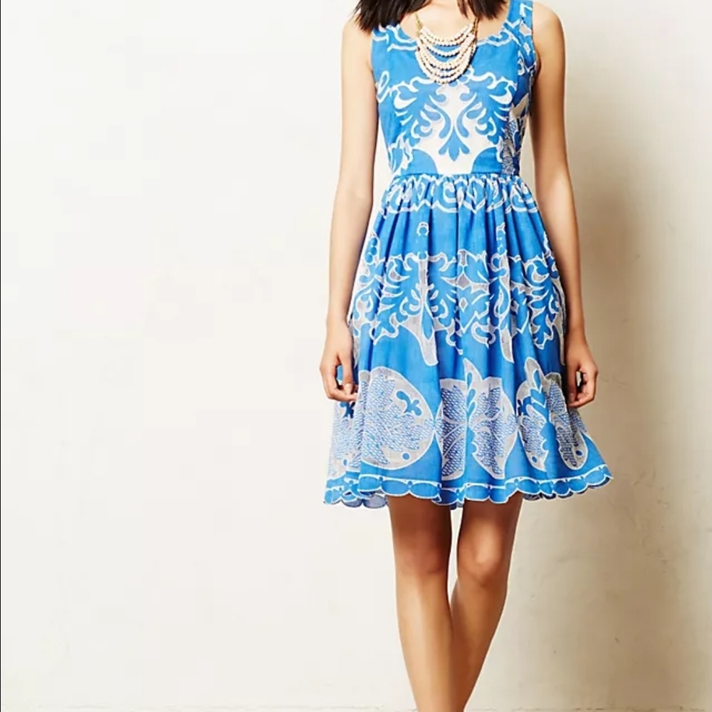 Anthropologie Azure Lace Dress